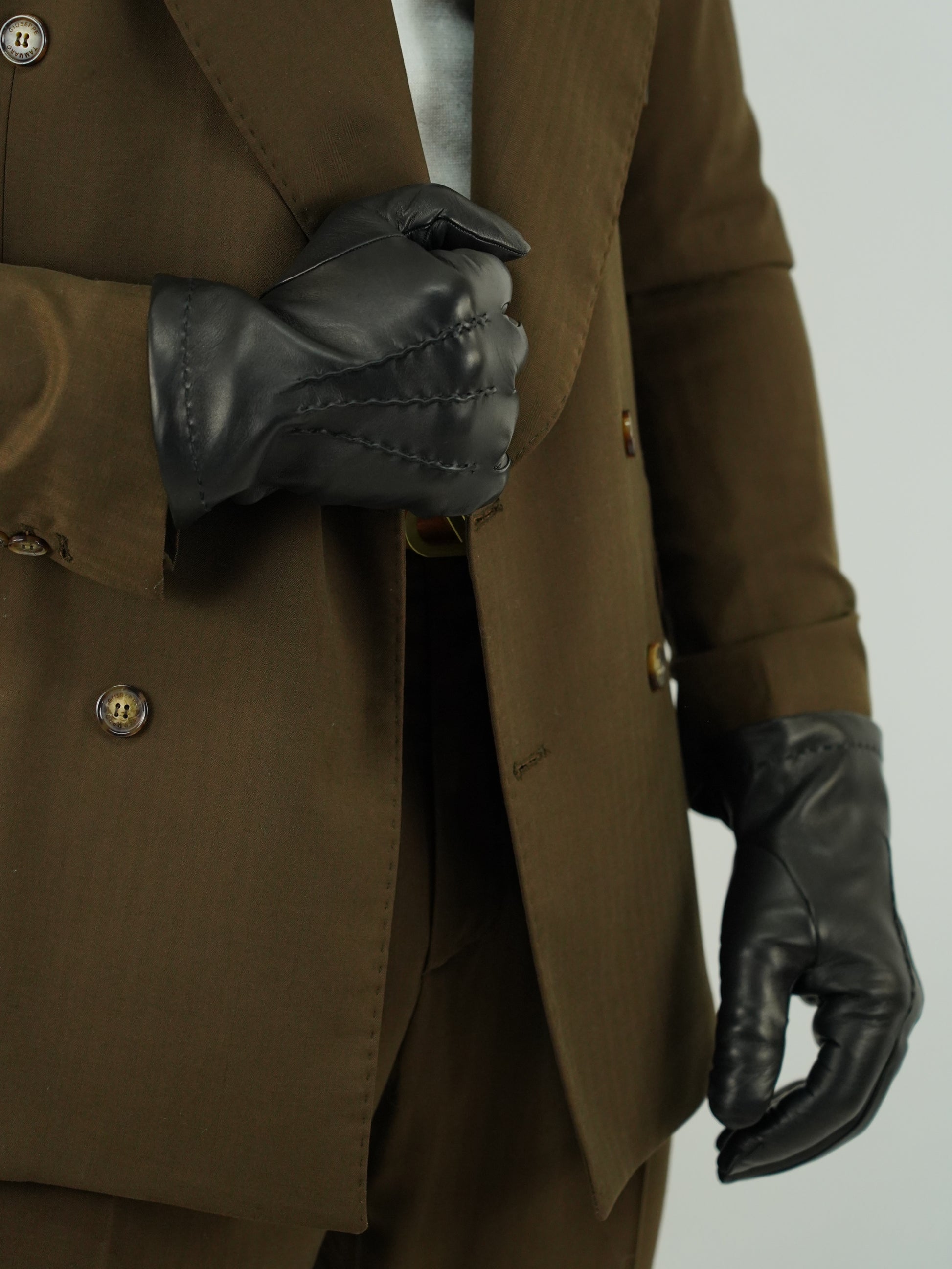 Guanto classic in pelle di capra nero