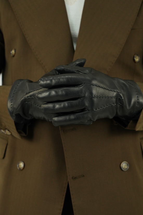 Guanto classic in pelle di capra nero