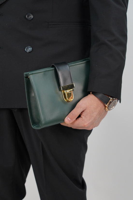 Pochette double color verde