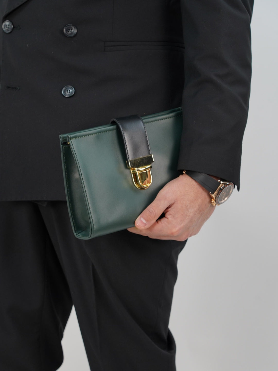 Pochette double color verde