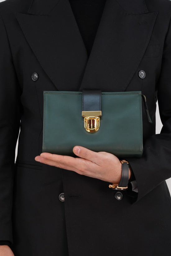 Pochette double color verde