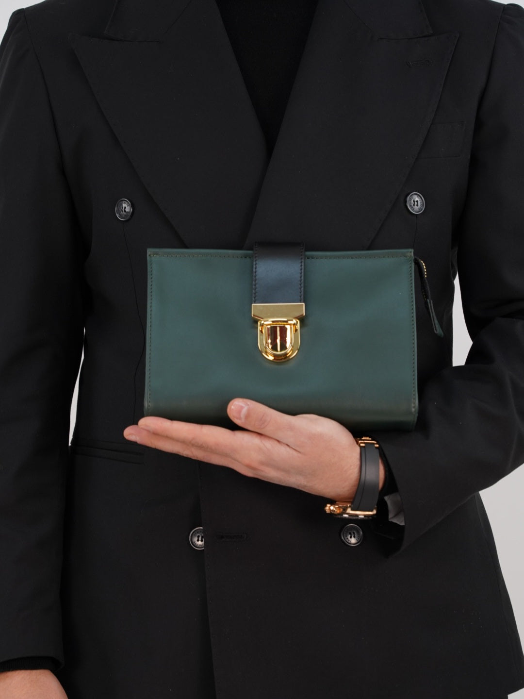 Pochette double color verde