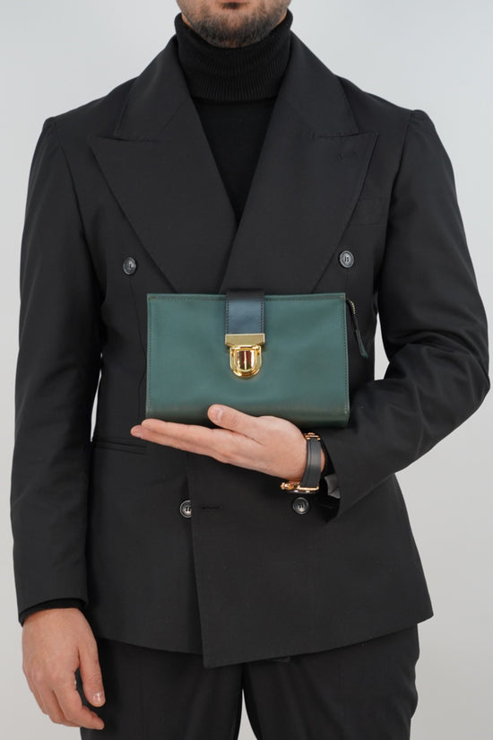 Pochette double color verde