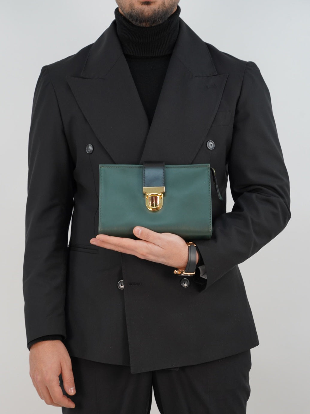 Pochette double color verde
