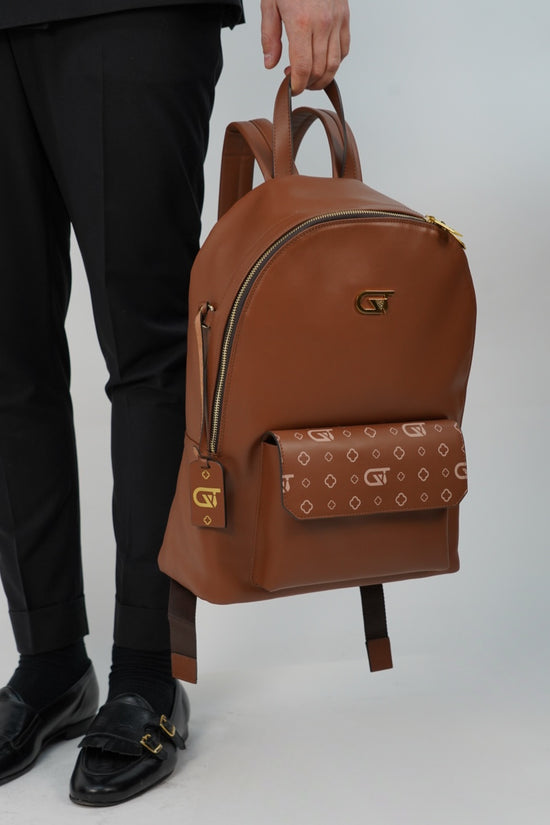 Zaino monogram cuoio