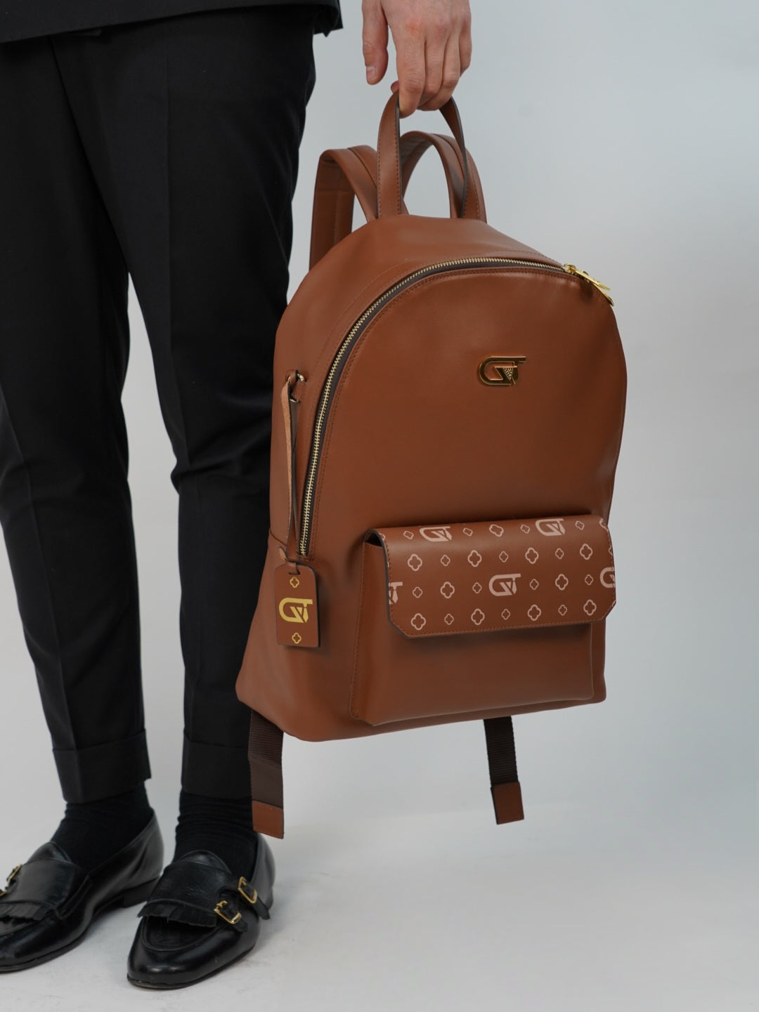 Zaino monogram cuoio