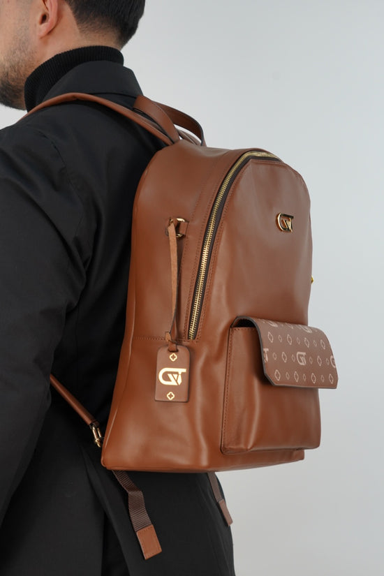 Zaino monogram cuoio