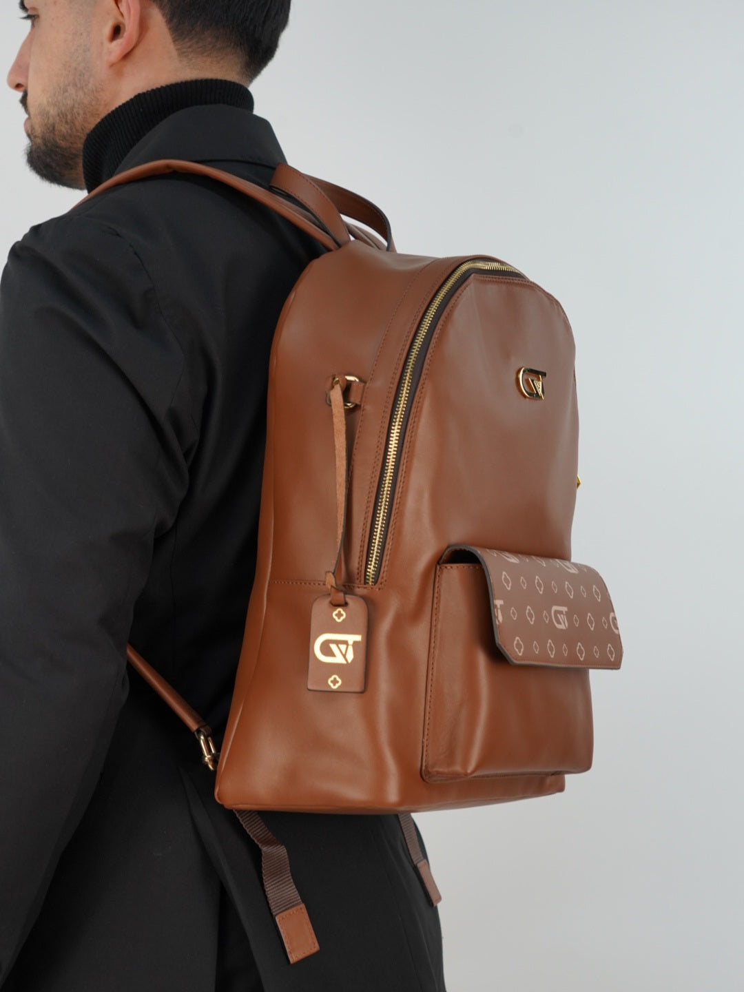 Zaino monogram cuoio