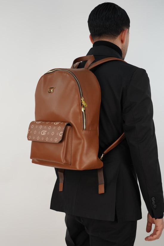 Zaino monogram cuoio