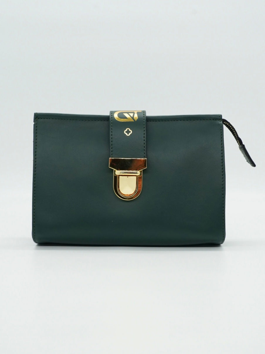 Pochette monogram verde