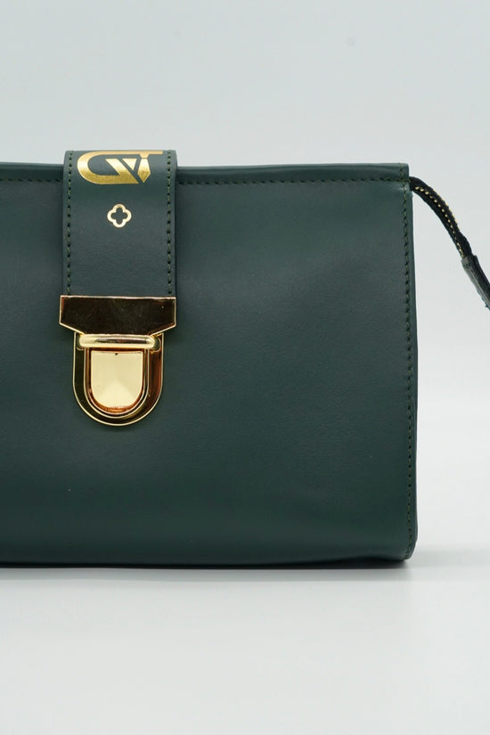 Pochette monogram verde