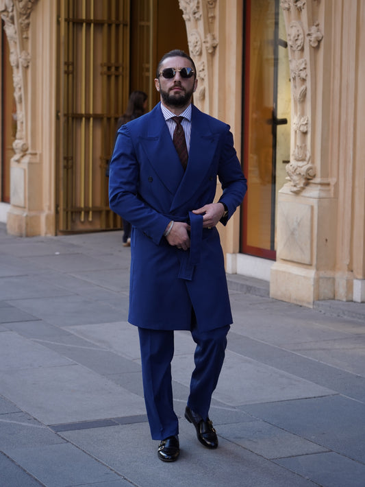 Giacca Heritage Lunga Doppio Petto - Linea Extensive | Blu Inchiostro