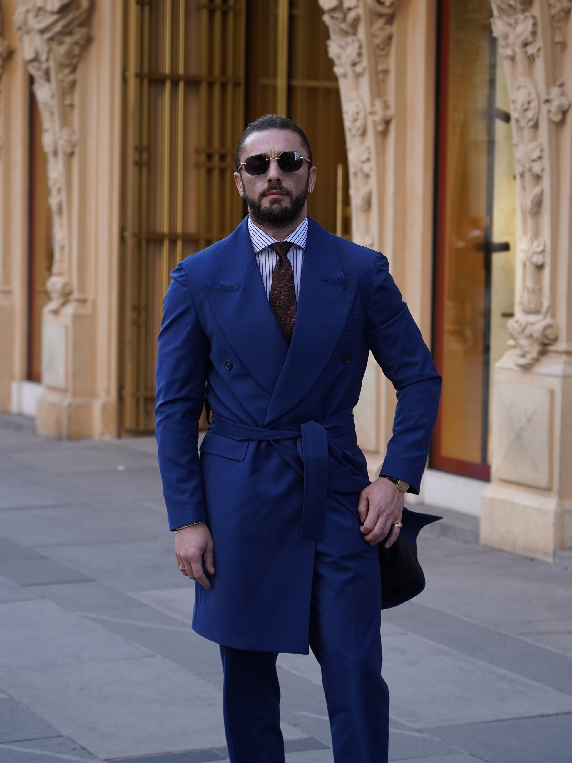 Giacca Heritage Lunga Doppio Petto - Linea Extensive | Blu Inchiostro