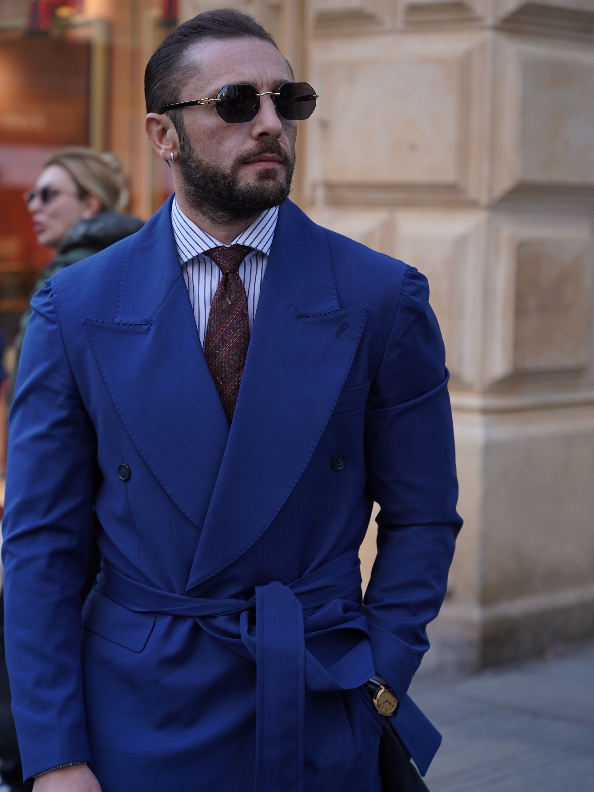 Giacca Heritage Lunga Doppio Petto - Linea Extensive | Blu Inchiostro