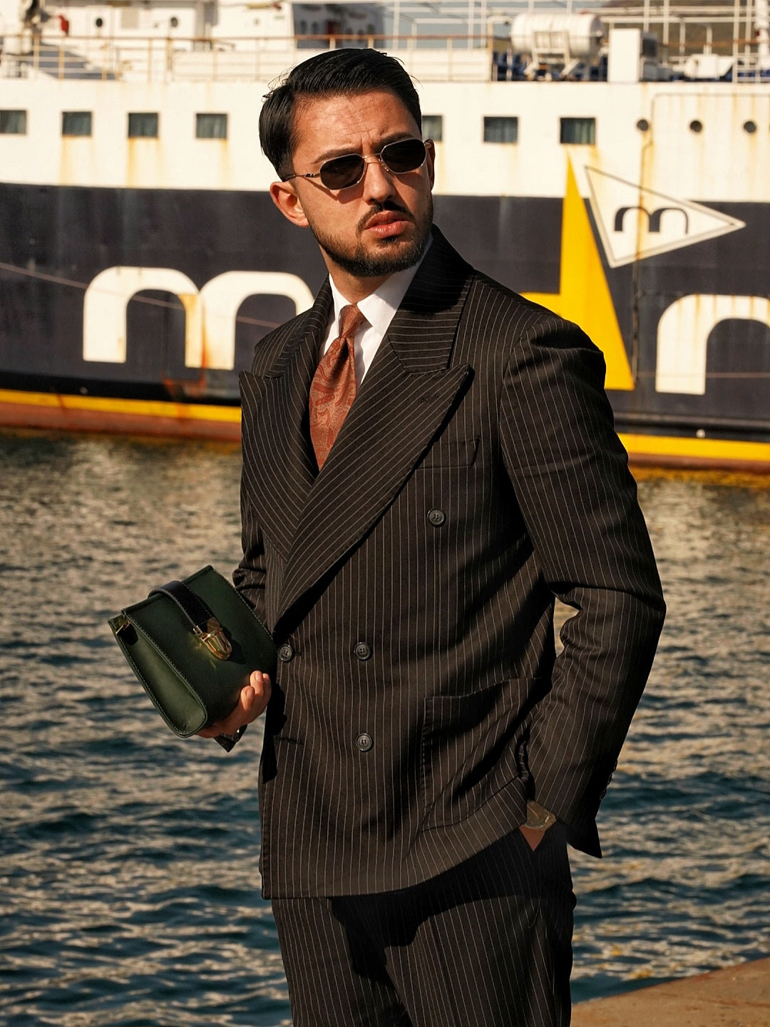 Pochette double color verde