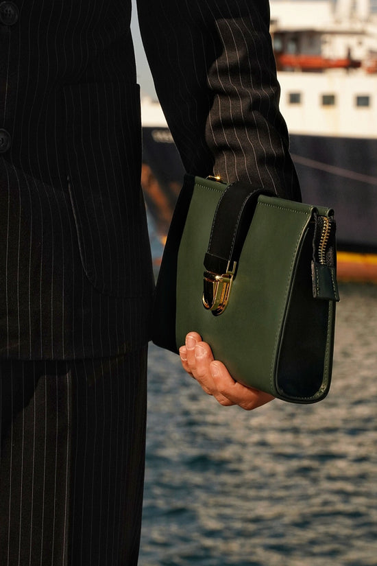 Pochette double color verde