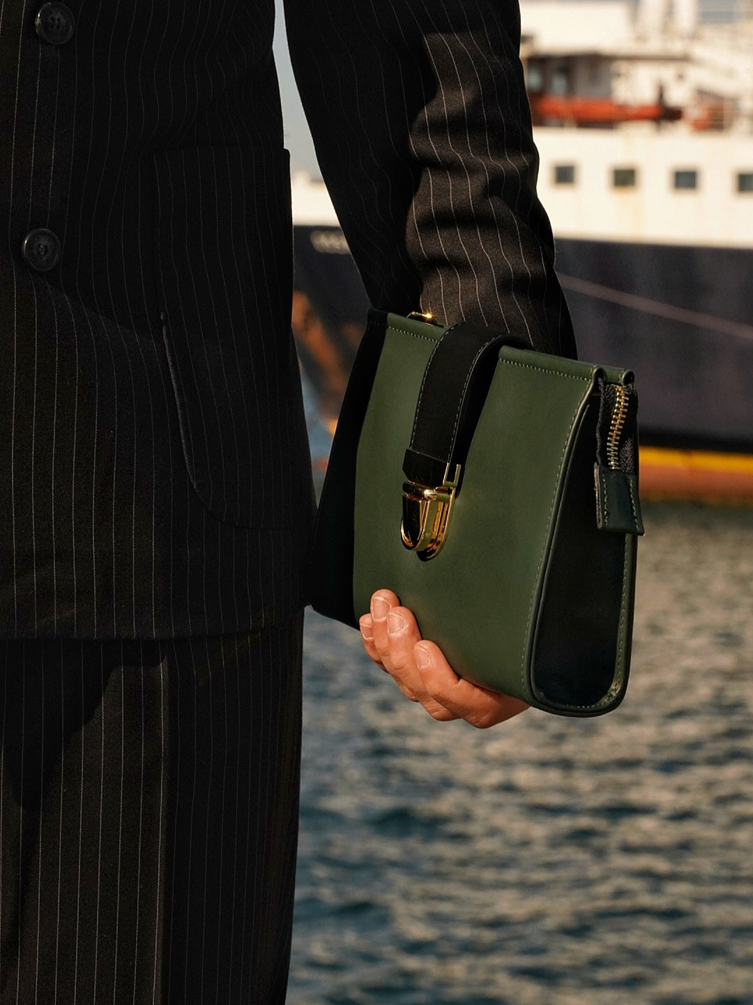 Pochette double color verde