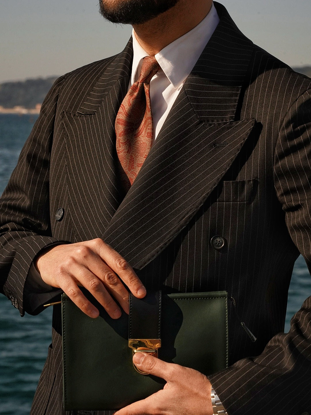 Pochette double color verde