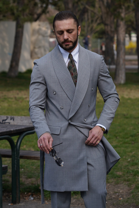 Giacca Heritage Lunga Doppio Petto - Linea Extensive | Grigio Urbano