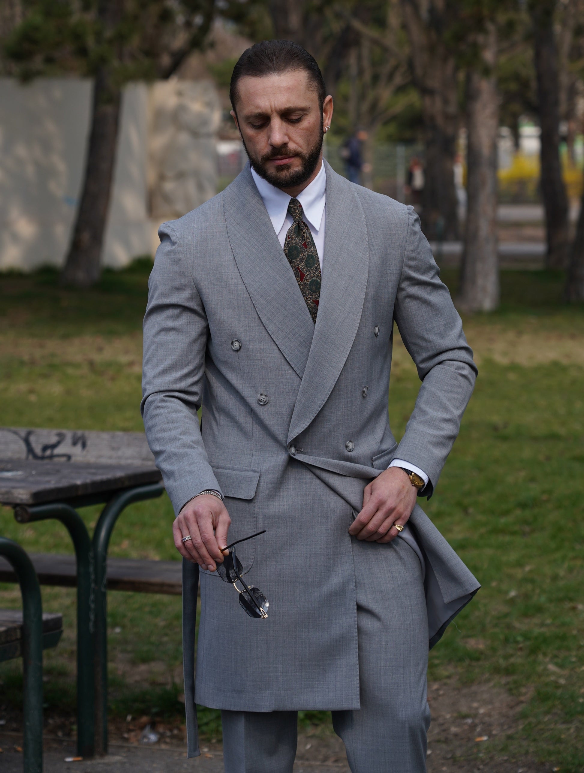 Giacca Heritage Lunga Doppio Petto - Linea Extensive | Grigio Urbano