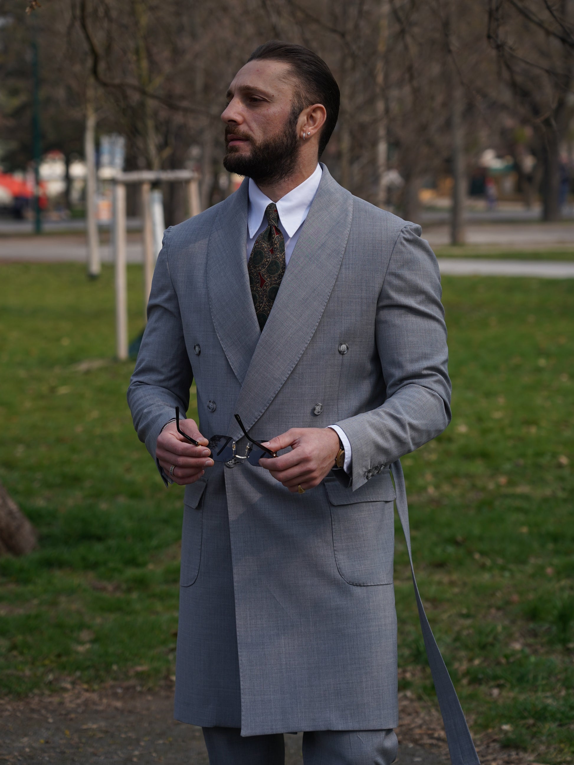 Giacca Heritage Lunga Doppio Petto - Linea Extensive | Grigio Urbano
