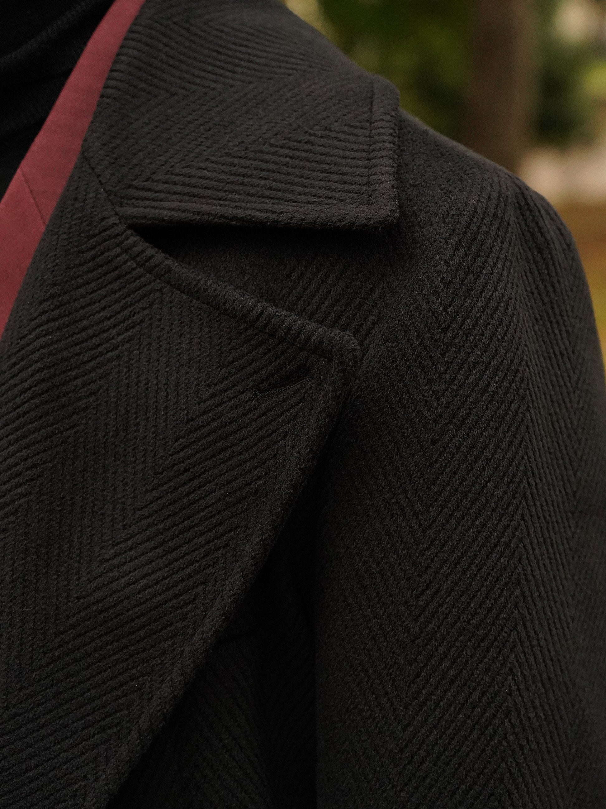 Cappotto Chesterfield Spigato Nero