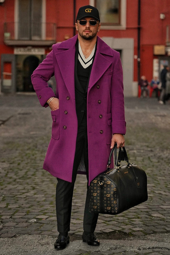 Cappotto Chesterfield Spigato Prugna