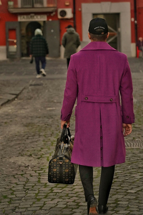 Cappotto Chesterfield Spigato Prugna