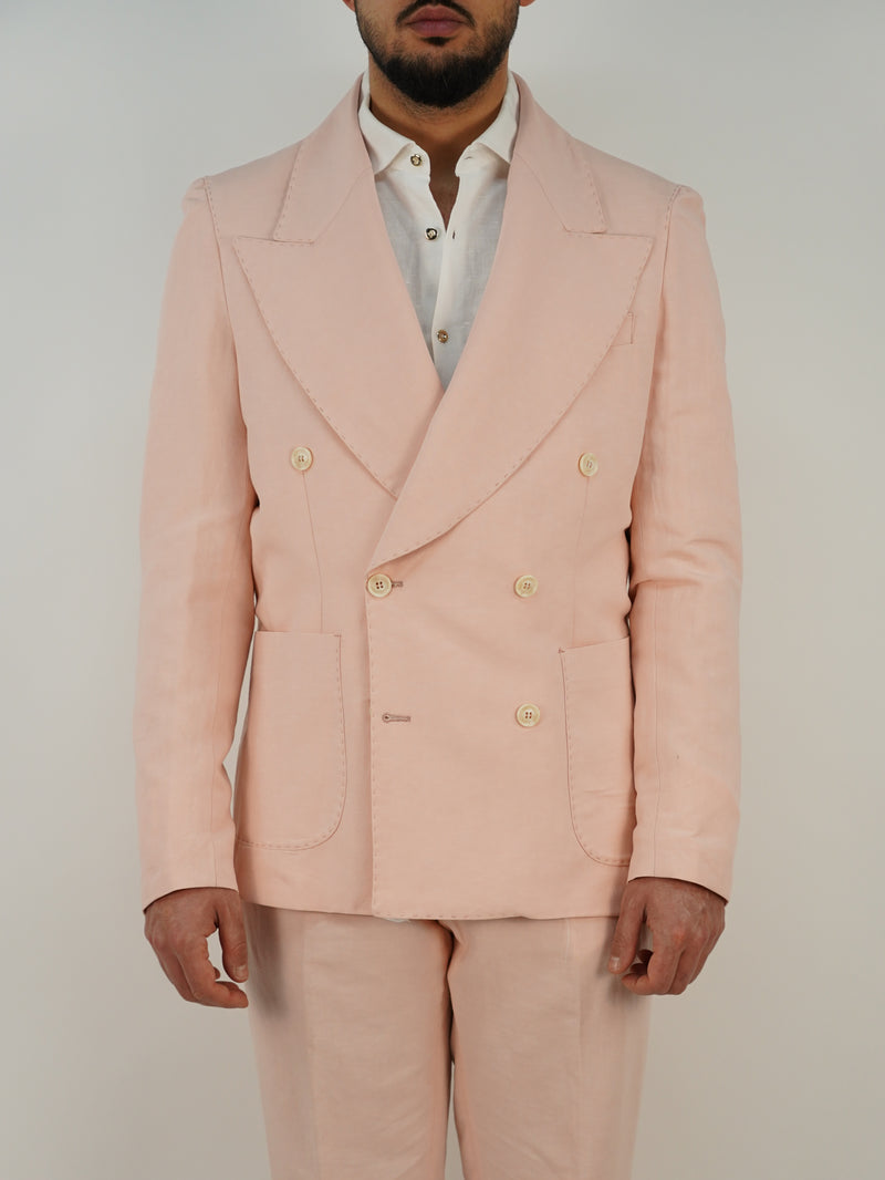 Giacca doppiopetto lino - Linea Extensive | Rosa