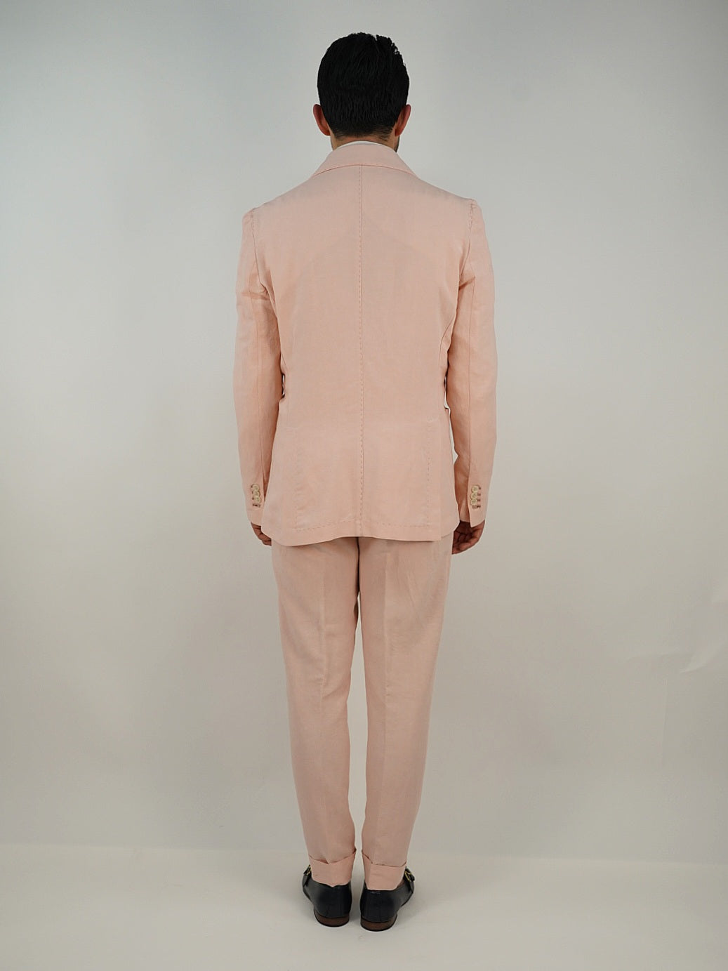 Giacca extensive doppiopetto lino rosa