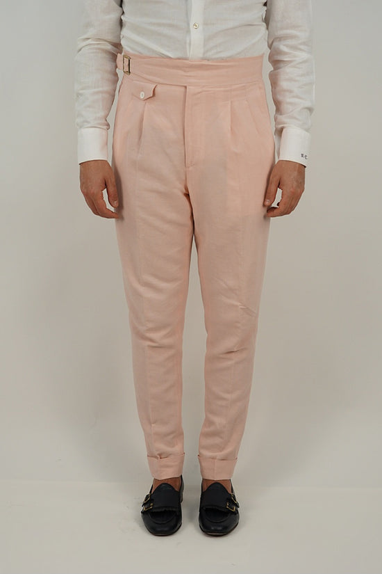 Giacca extensive doppiopetto lino rosa