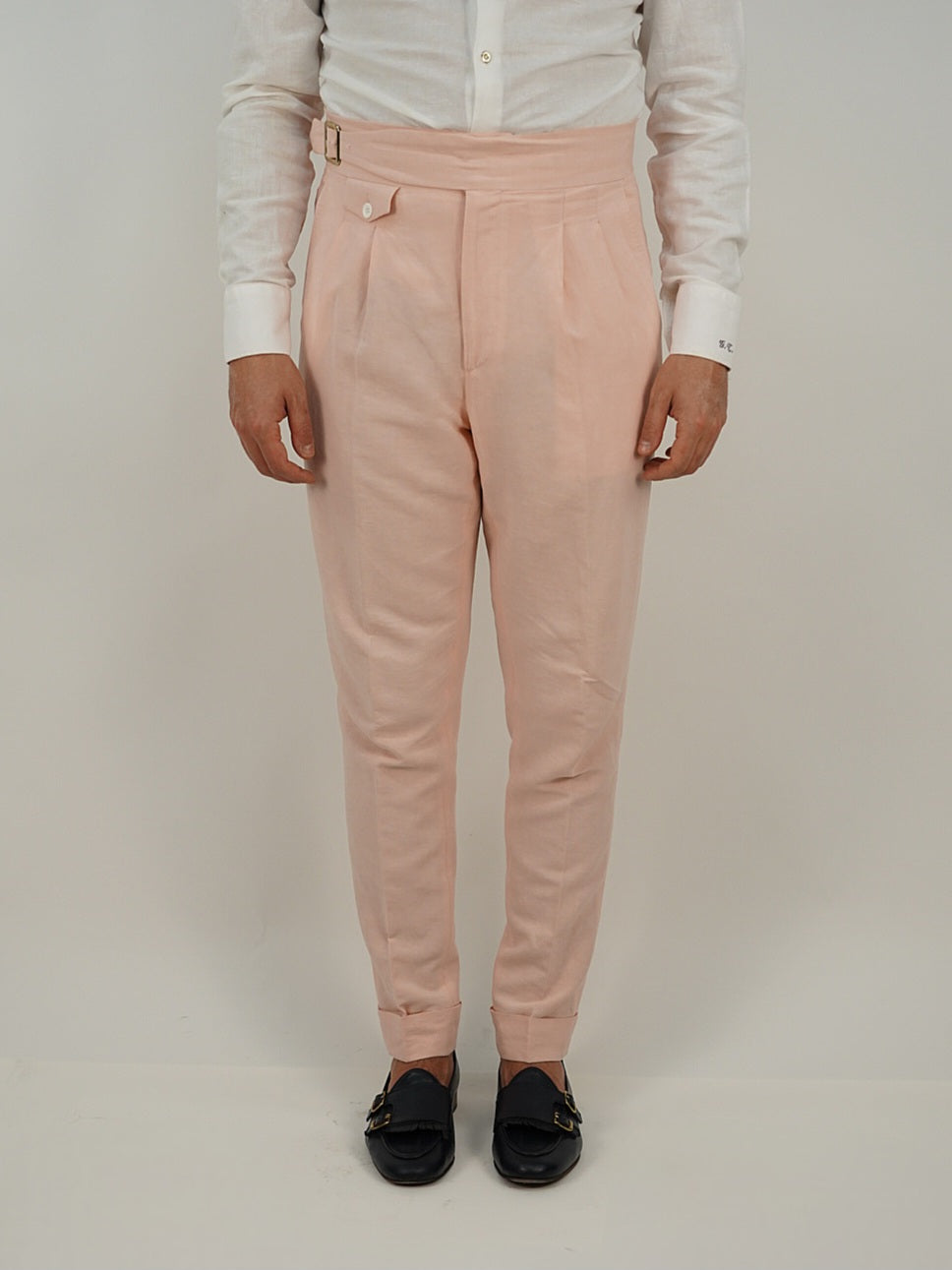 Giacca extensive doppiopetto lino rosa