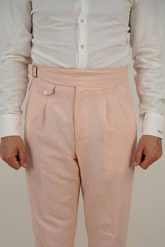 Giacca extensive doppiopetto lino rosa