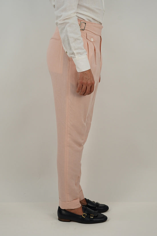 Giacca extensive doppiopetto lino rosa