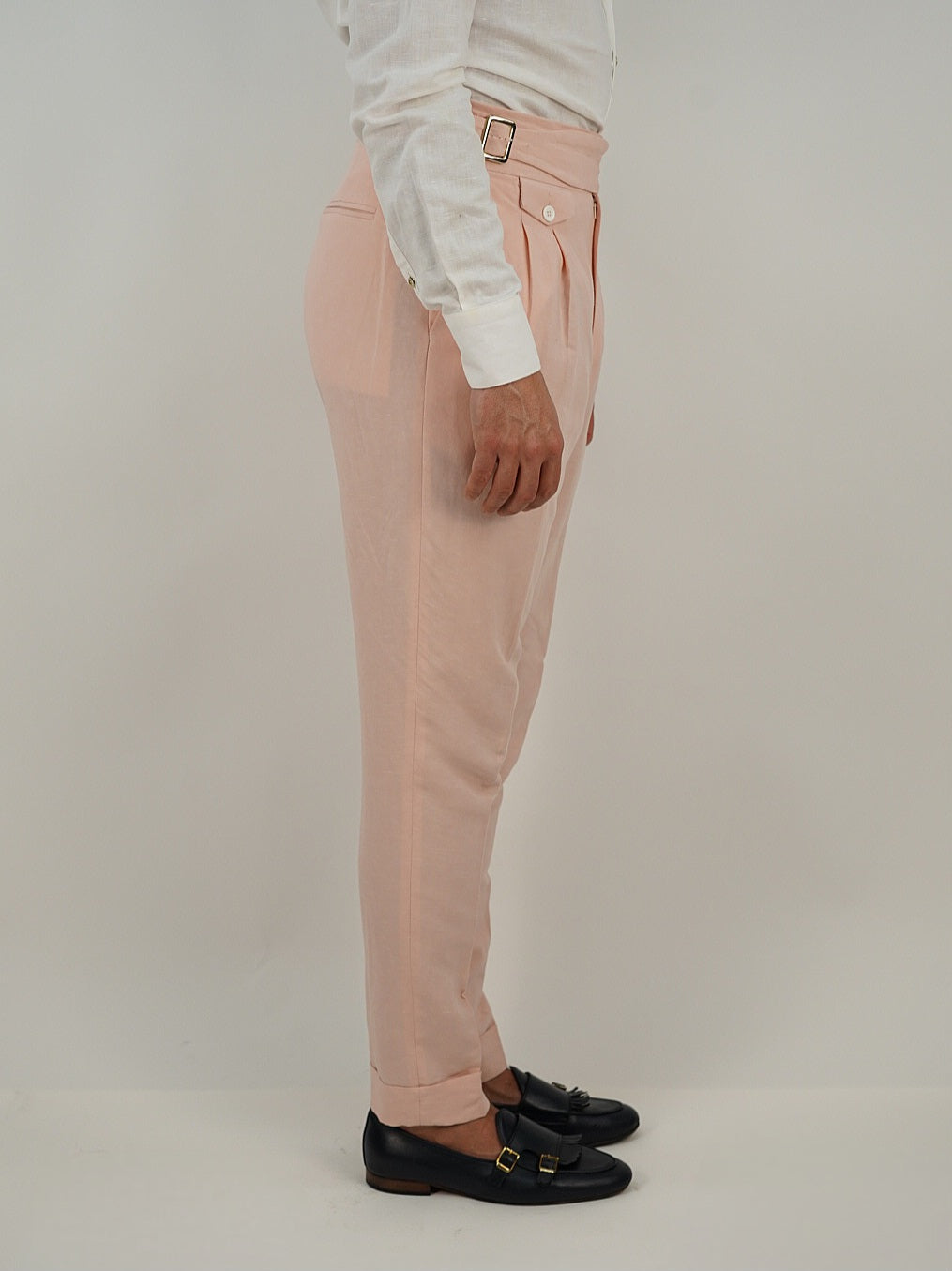 Giacca extensive doppiopetto lino rosa