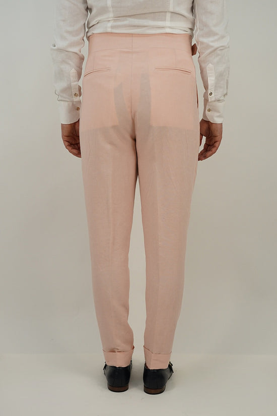 Giacca extensive doppiopetto lino rosa