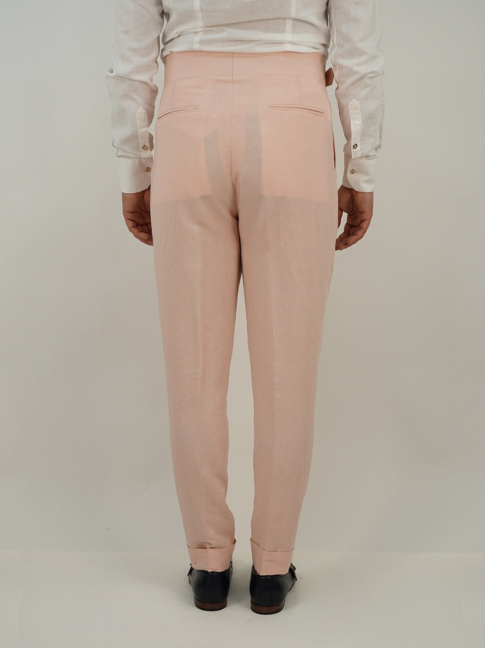 Giacca extensive doppiopetto lino rosa