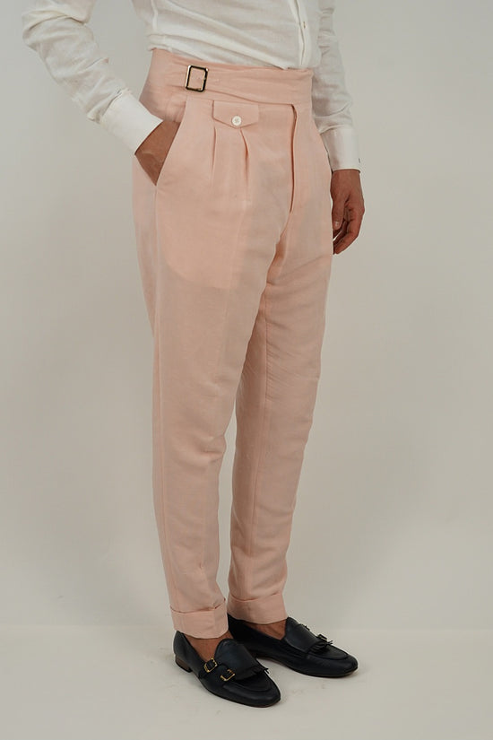 Giacca extensive doppiopetto lino rosa