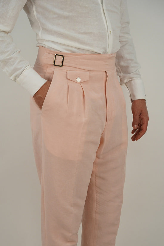 Giacca extensive doppiopetto lino rosa