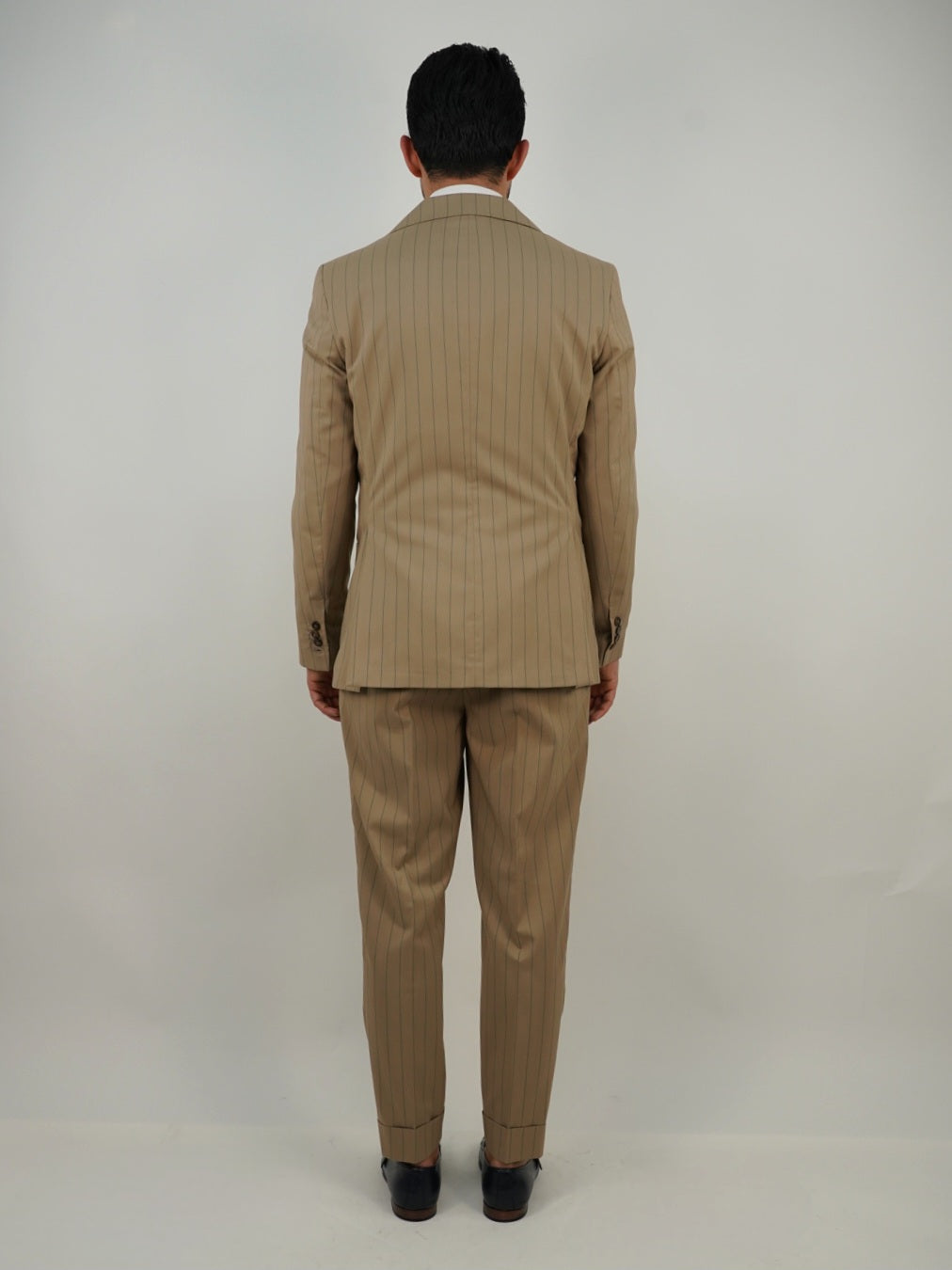 Abito Extensive Doppiopetto beige gessato