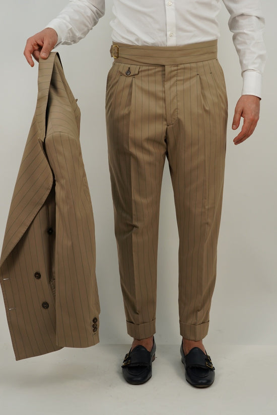 Abito Extensive Doppiopetto beige gessato