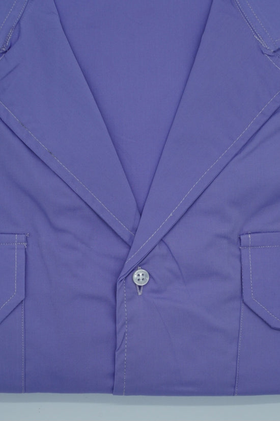 Camicia collo cubano lilla con tasche