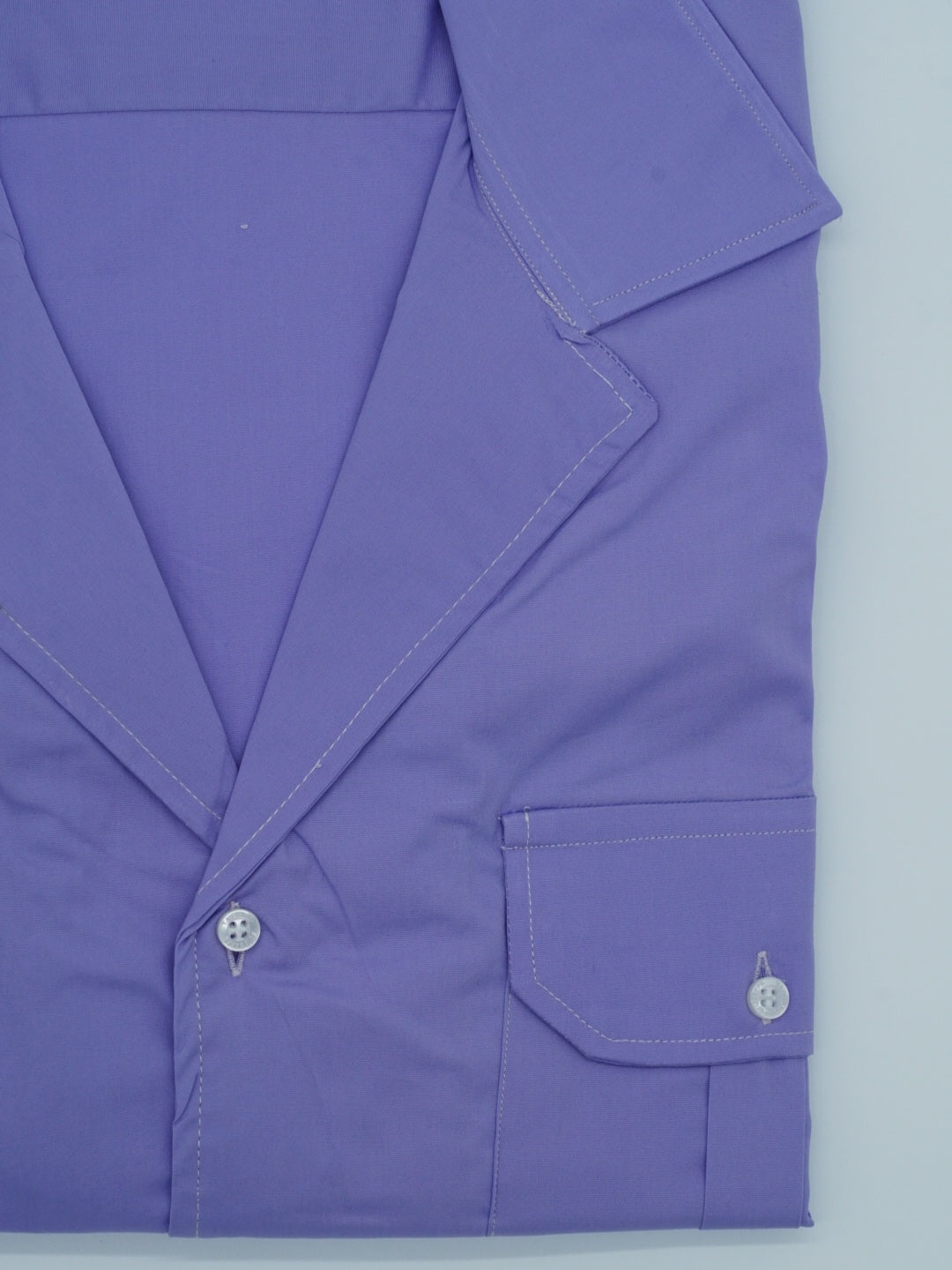 Camicia collo cubano lilla con tasche