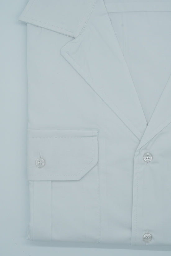 Camicia collo cubano con tasche bianca
