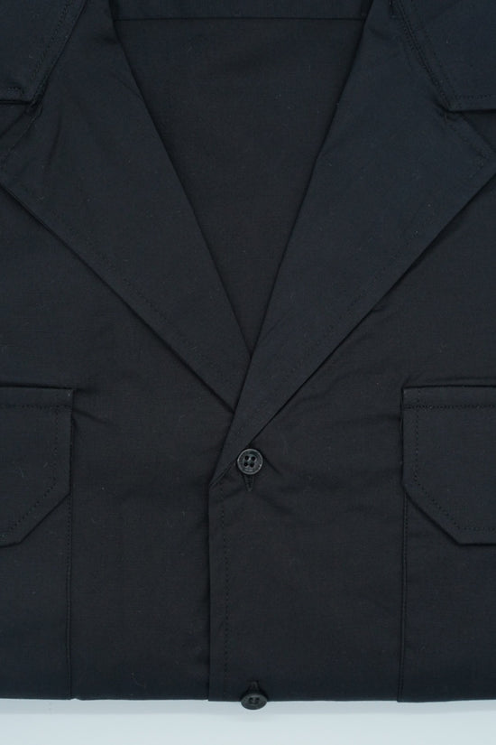 Camicia collo cubano con tasche nera