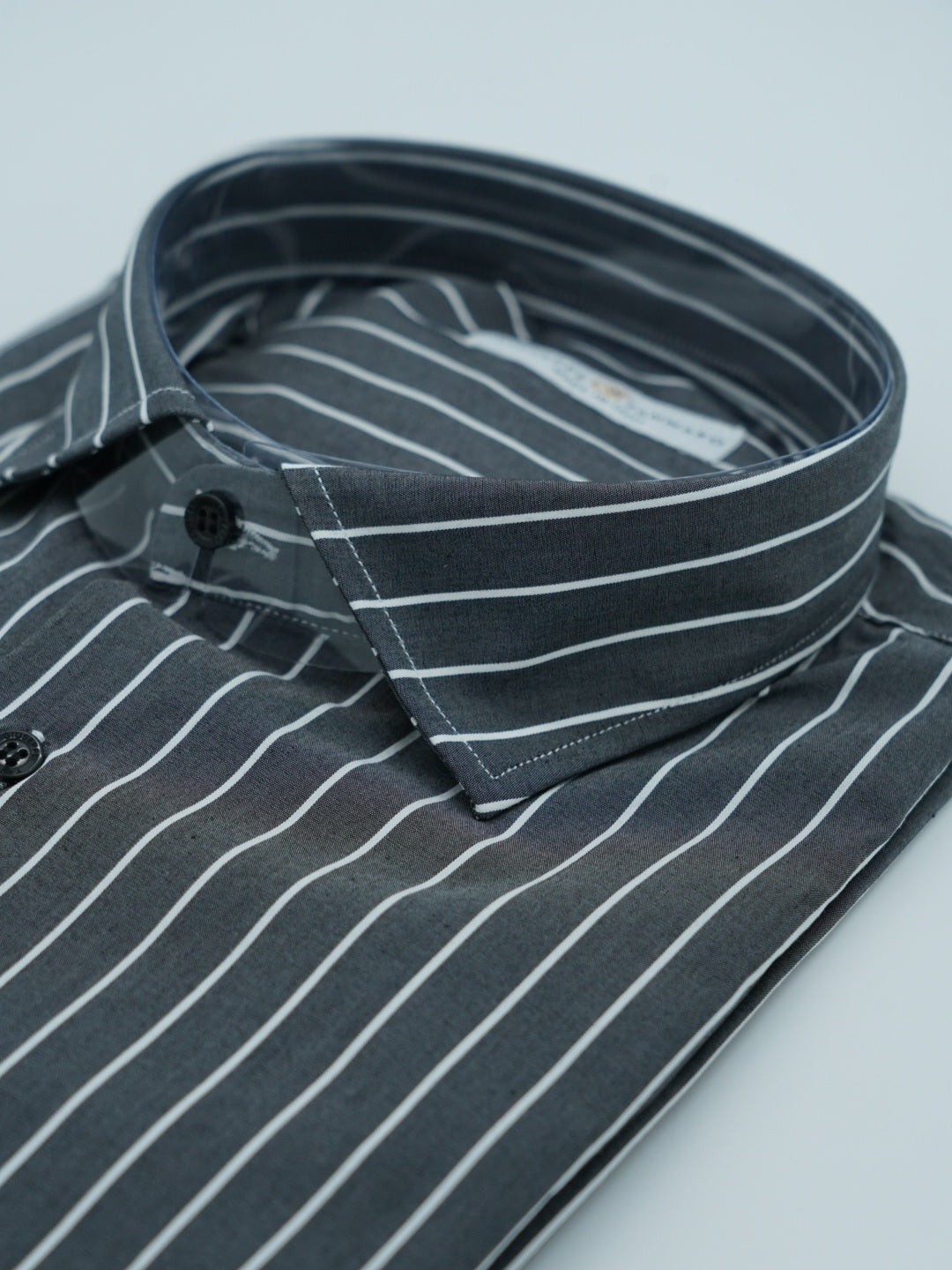 Camicia collo francese a righe nero