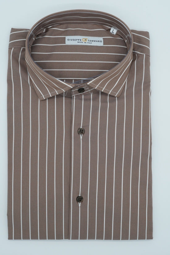 Camicia collo francese righe biscotto