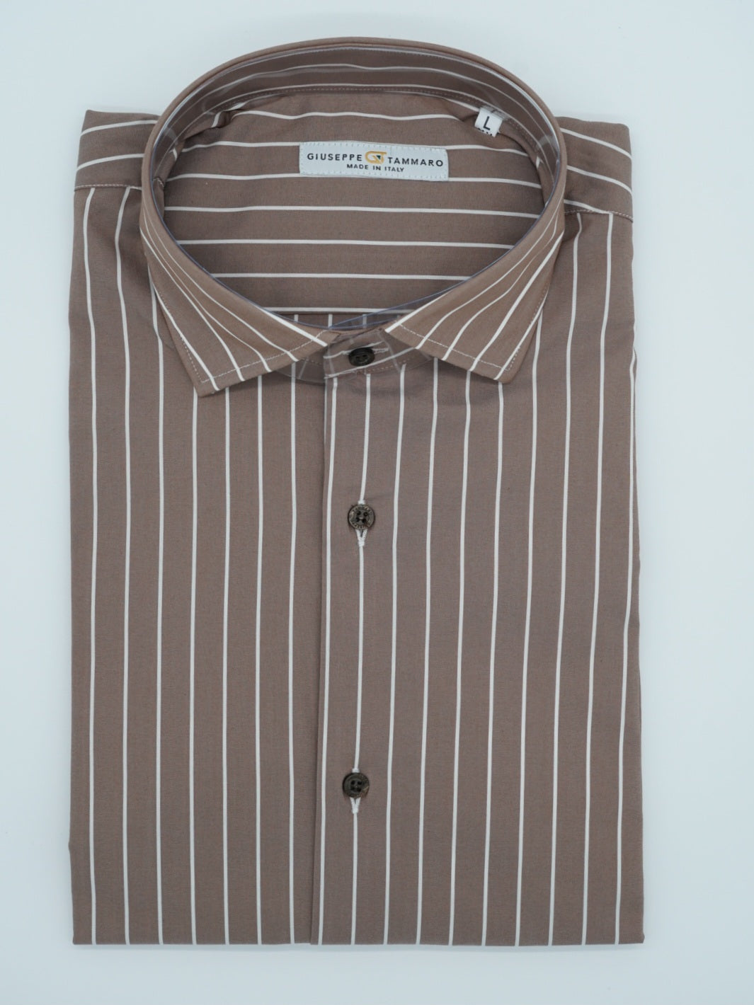 Camicia collo francese righe biscotto