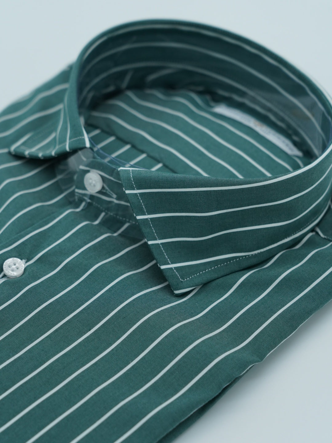 Camicia collo francese righe verde