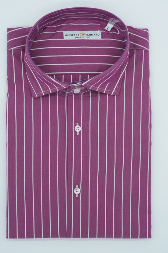 Camicia collo francese righe rosa